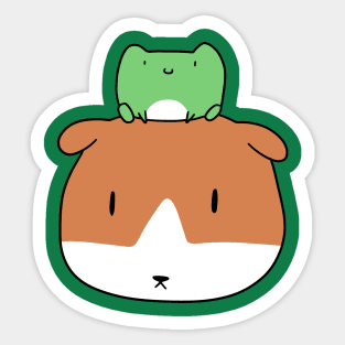 Little Frog and Guinea Pig Face Sticker